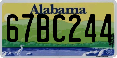 AL license plate 67BC244