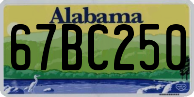 AL license plate 67BC250