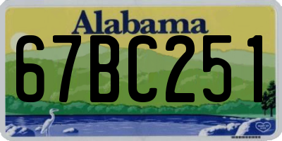 AL license plate 67BC251