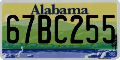 AL license plate 67BC255