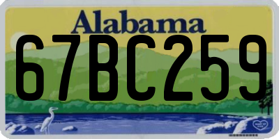 AL license plate 67BC259