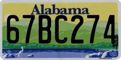 AL license plate 67BC274