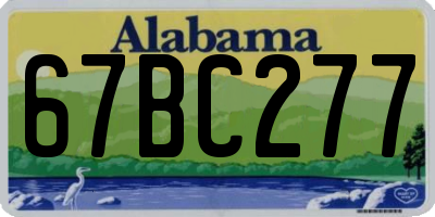 AL license plate 67BC277