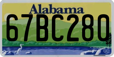 AL license plate 67BC280