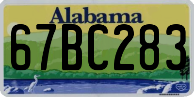 AL license plate 67BC283