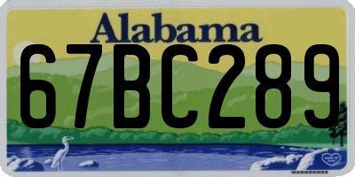 AL license plate 67BC289