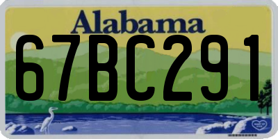 AL license plate 67BC291