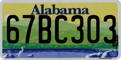 AL license plate 67BC303