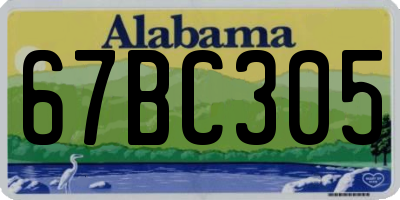 AL license plate 67BC305