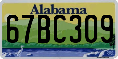 AL license plate 67BC309