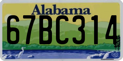 AL license plate 67BC314
