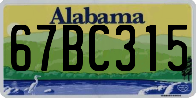 AL license plate 67BC315