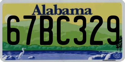 AL license plate 67BC329