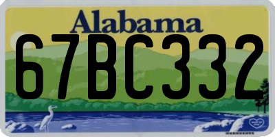 AL license plate 67BC332