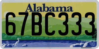 AL license plate 67BC333