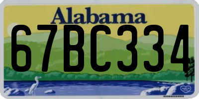 AL license plate 67BC334