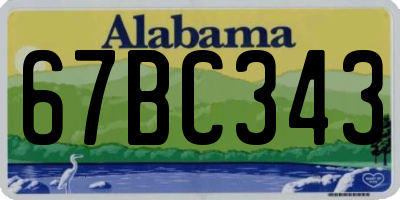 AL license plate 67BC343