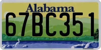AL license plate 67BC351
