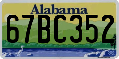 AL license plate 67BC352