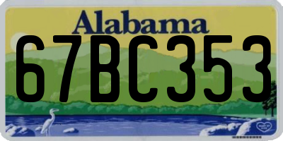 AL license plate 67BC353