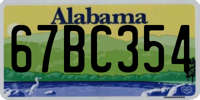 AL license plate 67BC354