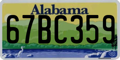 AL license plate 67BC359