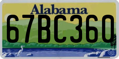 AL license plate 67BC360