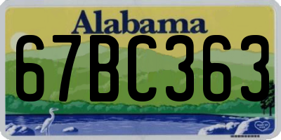 AL license plate 67BC363