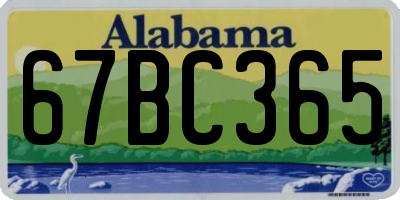 AL license plate 67BC365