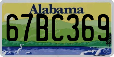 AL license plate 67BC369