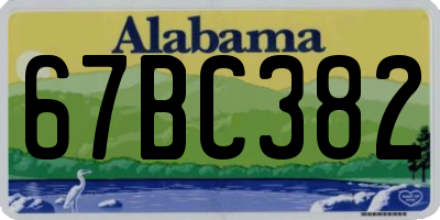 AL license plate 67BC382