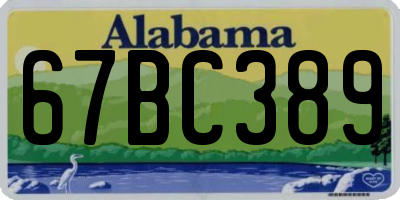 AL license plate 67BC389
