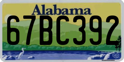 AL license plate 67BC392