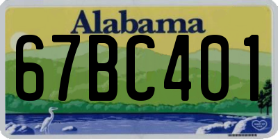 AL license plate 67BC401