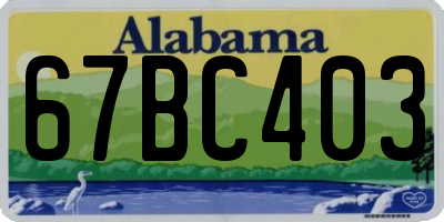AL license plate 67BC403