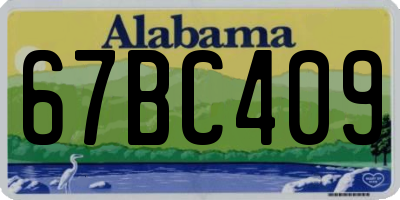 AL license plate 67BC409