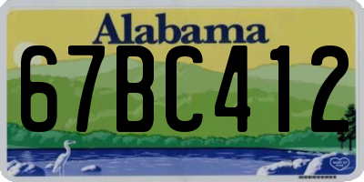 AL license plate 67BC412