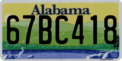AL license plate 67BC418