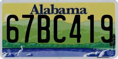 AL license plate 67BC419