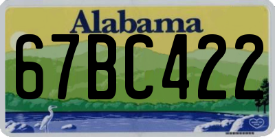 AL license plate 67BC422