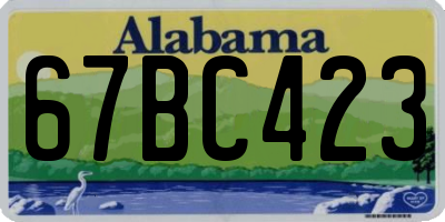 AL license plate 67BC423