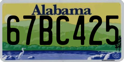 AL license plate 67BC425