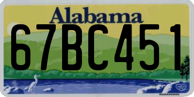 AL license plate 67BC451