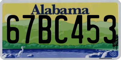 AL license plate 67BC453