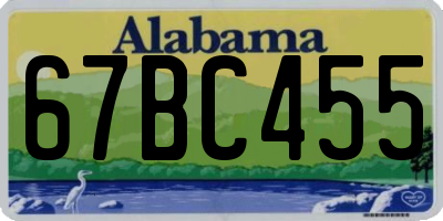 AL license plate 67BC455