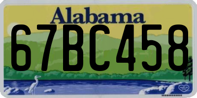 AL license plate 67BC458