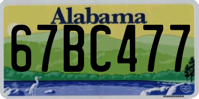 AL license plate 67BC477