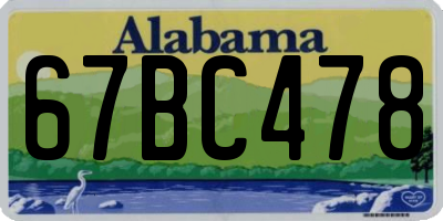 AL license plate 67BC478