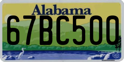 AL license plate 67BC500