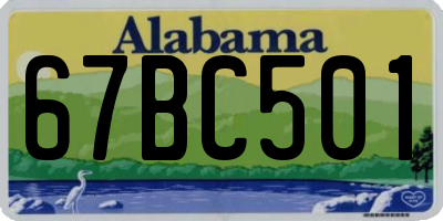 AL license plate 67BC501